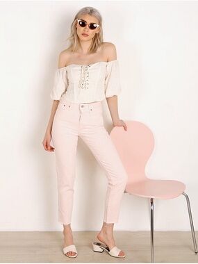 Levi’s Wedgie Icon Fit Jeans Creole Pink High Rise Raw Hem W28